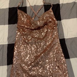 Fashion Nova Pink Sequin Dress